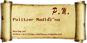 Politzer Madléna névjegykártya